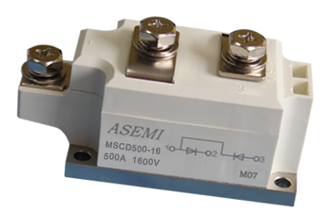MSCD500-16,MSCD500-12,MSCD400-16,MSCD400-12,  ASEMI單臂串聯整流模塊