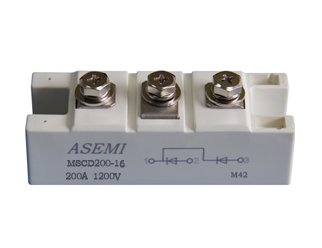 MSCD165-16,MSCD165-12,MSCD200-16,MSCD200-12,  ASEMI單臂串聯整流模塊